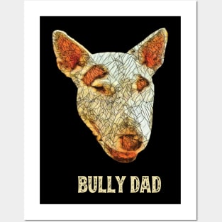 English Bull Terrier Dad Father's Day Gift Posters and Art